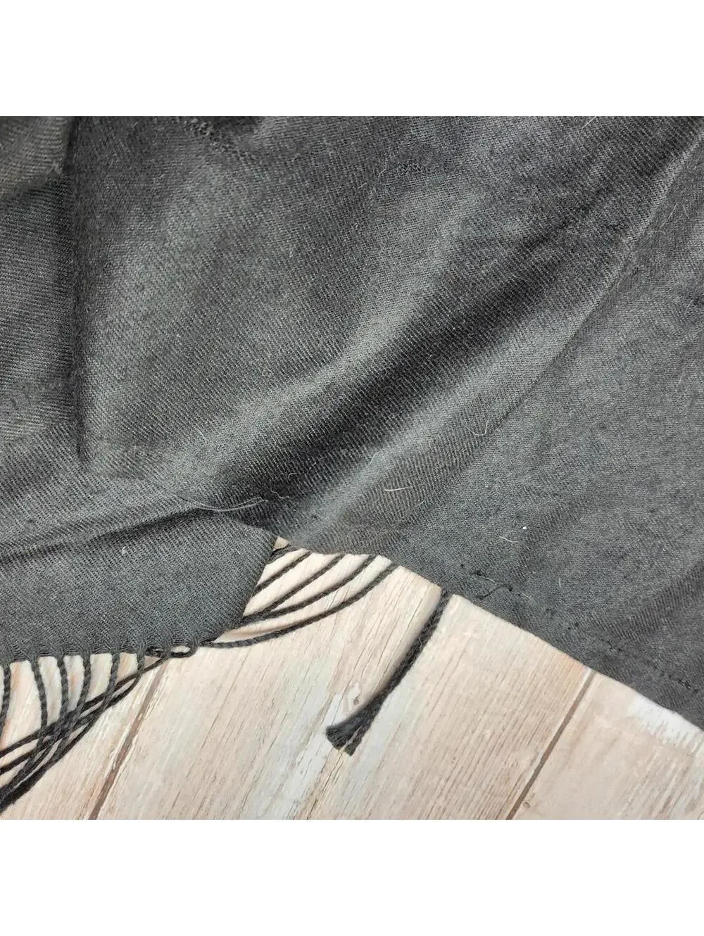 NWT Justin & Taylor Fringed Shawl Black - Flawed - See photos
